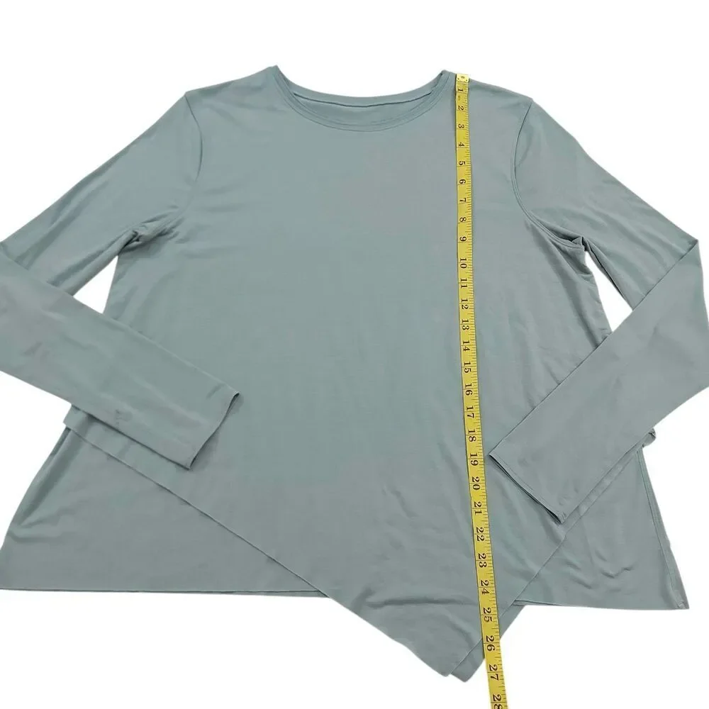 Lululemon Sweetest Day Asymmetrical Top Womens L XL Green Athleisure Minimalist